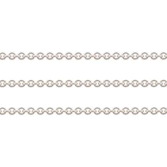 Silver chain on a white background