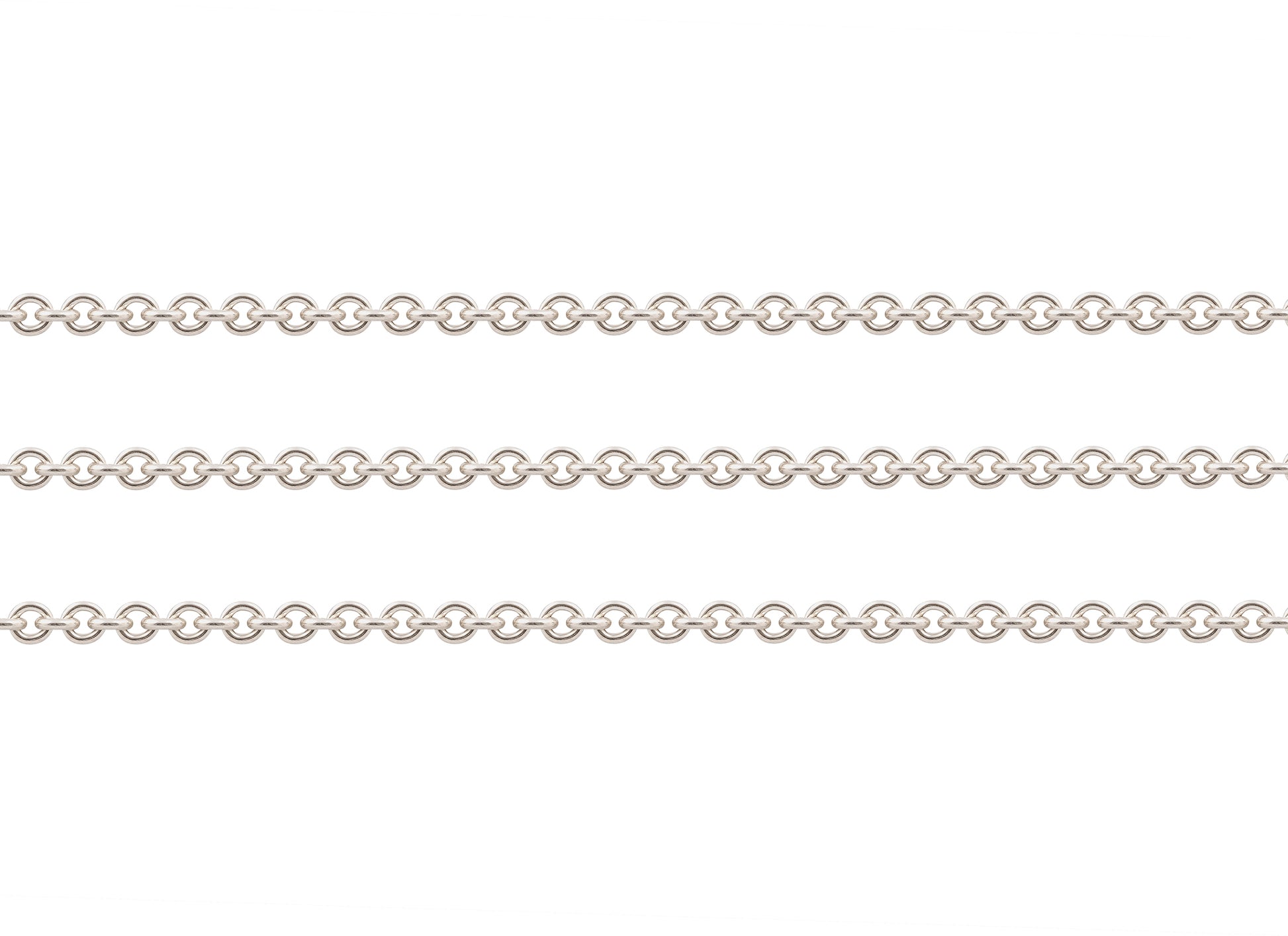 Silver chain on a white background