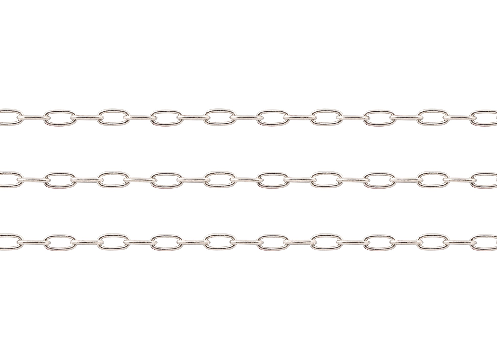 Silver chain on a white background