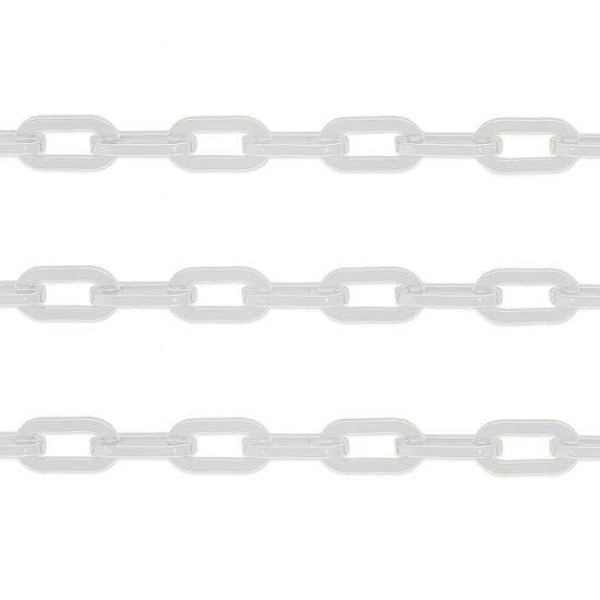 Sterling Silver 6.4mm Flat Paper Clip Chain RIVA Precision