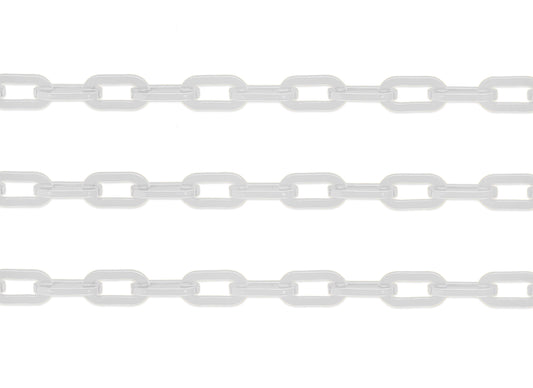 Sterling Silver 6.4mm Flat Paper Clip Chain RIVA Precision