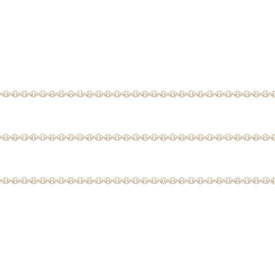 Silver rolo chain on a white background