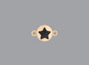 Round emoji connector in gold with a star engraving on gray background