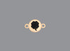 Round emoji connector in gold with a clover engraving on gray background