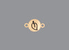 Round emoji connector in gold with a leaf engraving on gray background