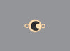 Round emoji connector in gold with a moon engraving on gray background