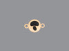 Round emoji connector in gold with a mushroom engraving on gray background