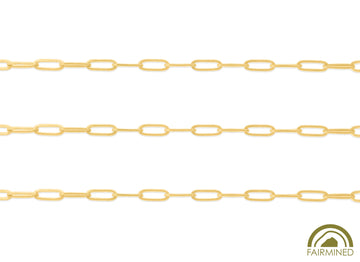 2.9mm Round-Wire Paper Clip Chain in Fairmined Gold By the Inch