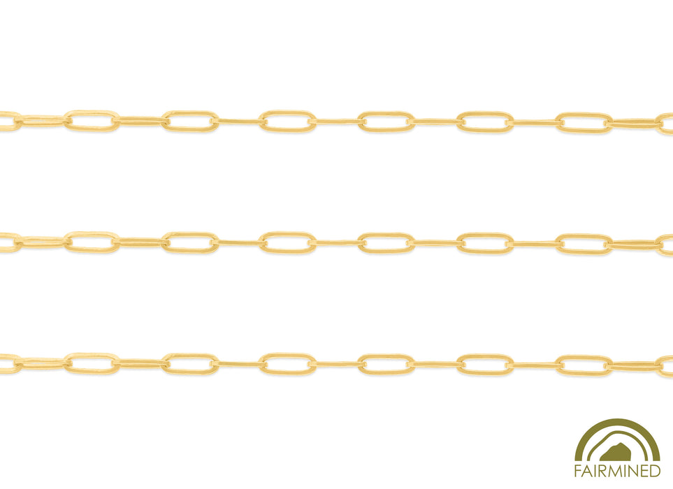 2.9mm Round-Wire Paper Clip Chain in Fairmined Gold