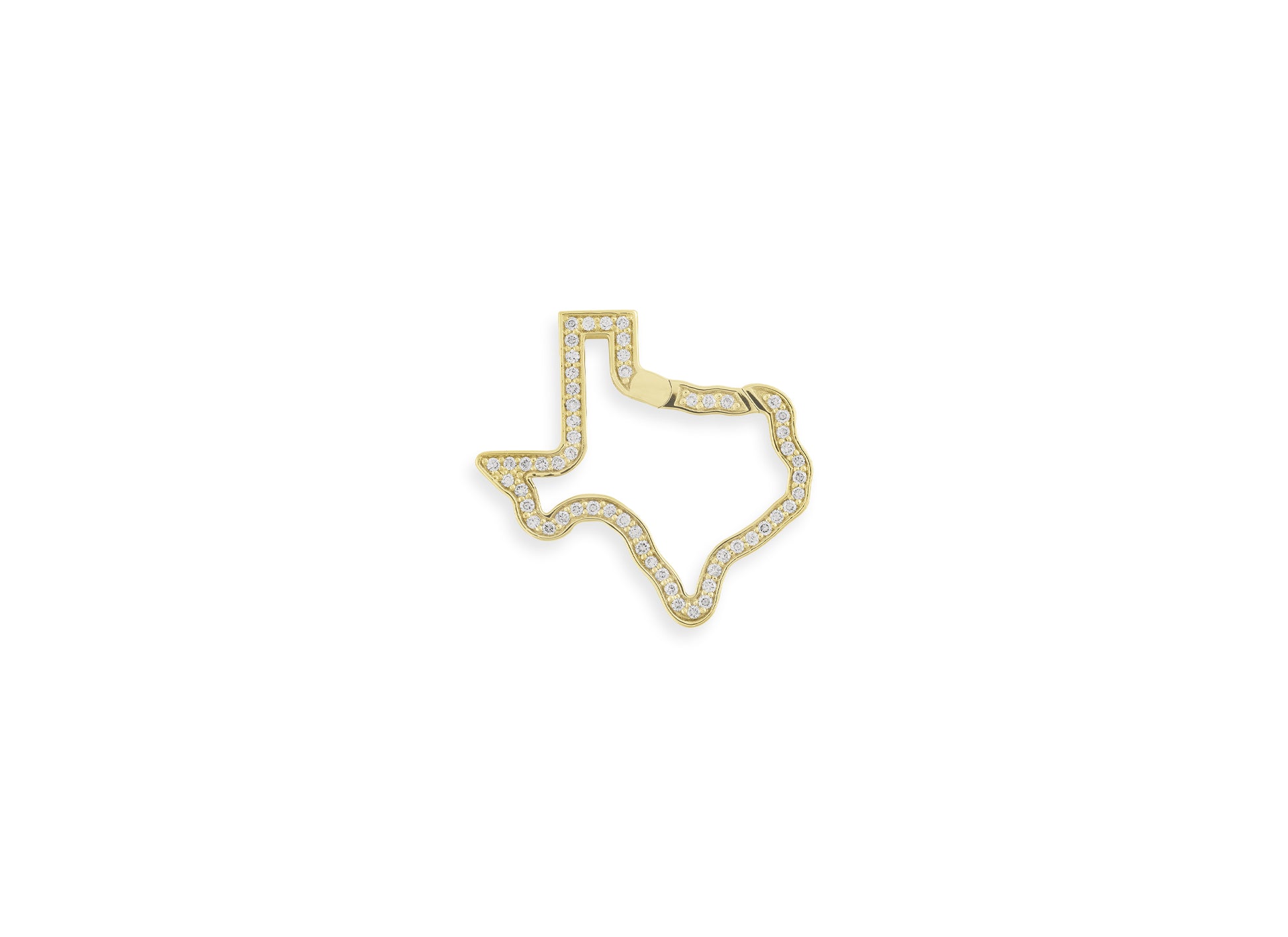 Jewelry Closure Invisible Clasp Texas Shaped 14K gold diamond pave high end jewelry Wholesale manufacturer 
