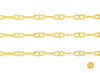 A close-up image of a textured gold mariner chain with a focus on the metallic texture and color.