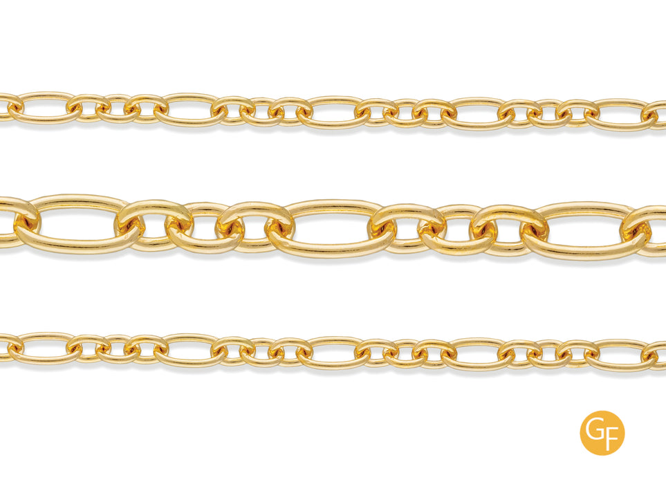 Round Wire Figaro Chain By the Inch