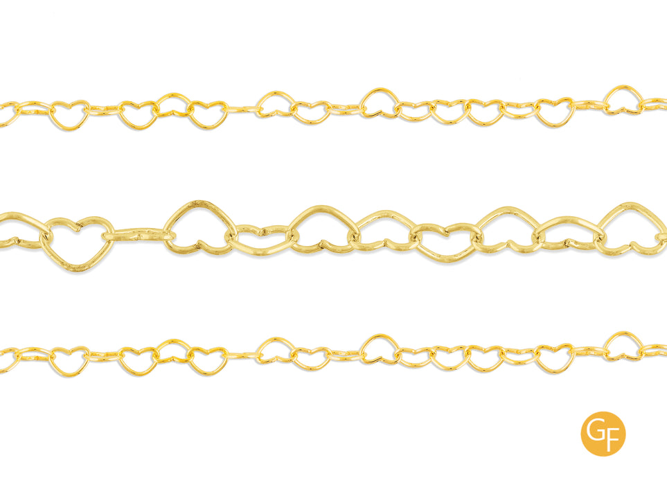 Heart Link Chain By The Inch