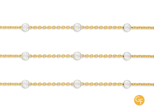 2.03mm Textured Sterling Silver Satellite Gold-Filled Chain By the Inch