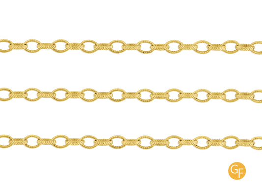 5.25mm Textured Cable Chain By the Inch