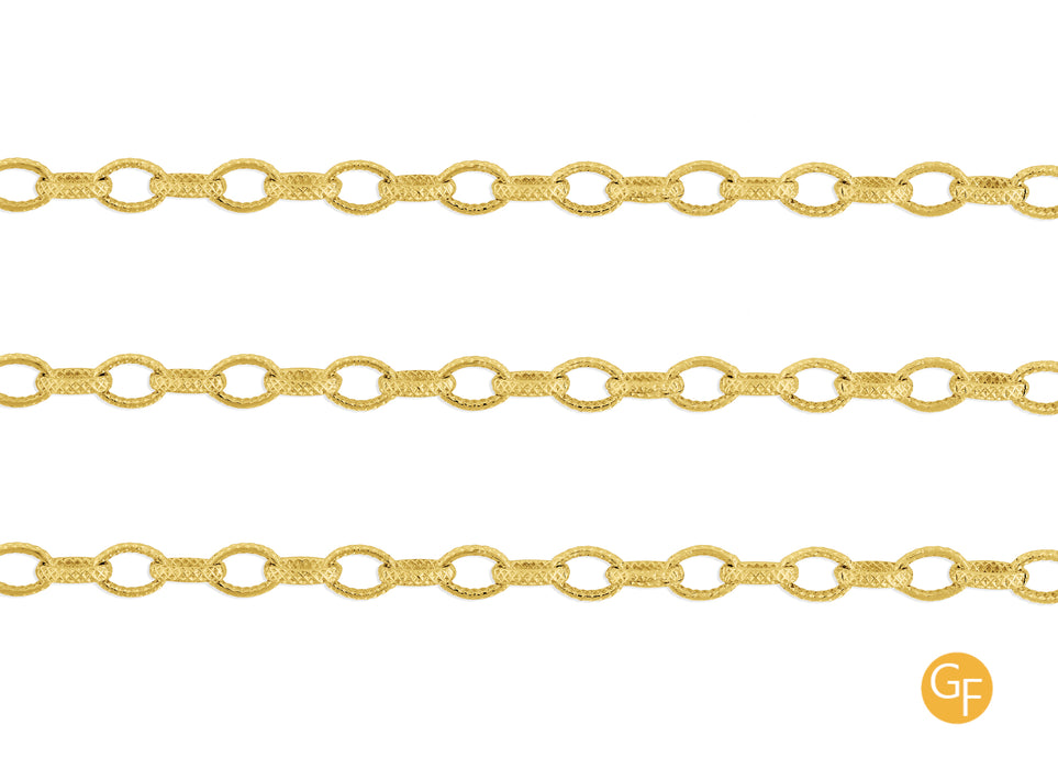 5.25mm Textured Cable Chain By the Inch