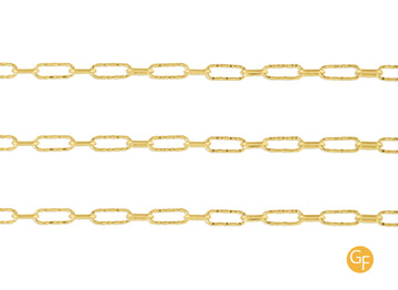 4.40mm Textured Mixed Paperclip Chain By The Inch