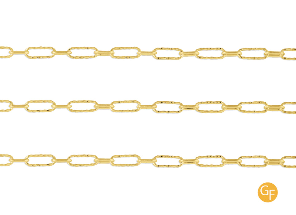 4.40mm Textured Mixed Paperclip Chain By The Inch