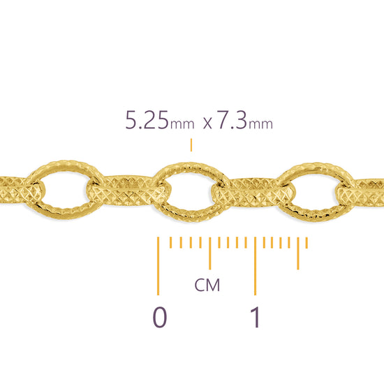 Gold Filled 5.25mm Textured Cable Chain  RIVA Precision 