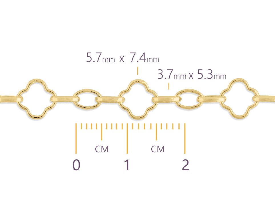 7.45mm Clover Mixed Link Chain By The Inch