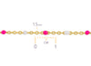 1.55mm Pink & White Enamel Cable Chain By the Inch