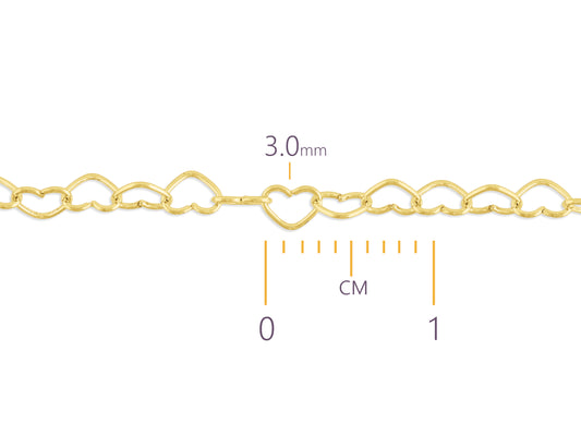 Heart Link Chain By The Inch Riva Precision
