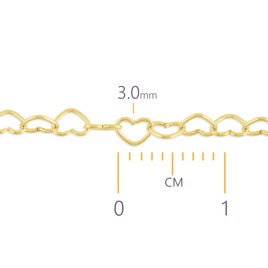 The Summer Permanent Cuff & Chain Pack Gold Filled Heart Chain - RIVA Precision