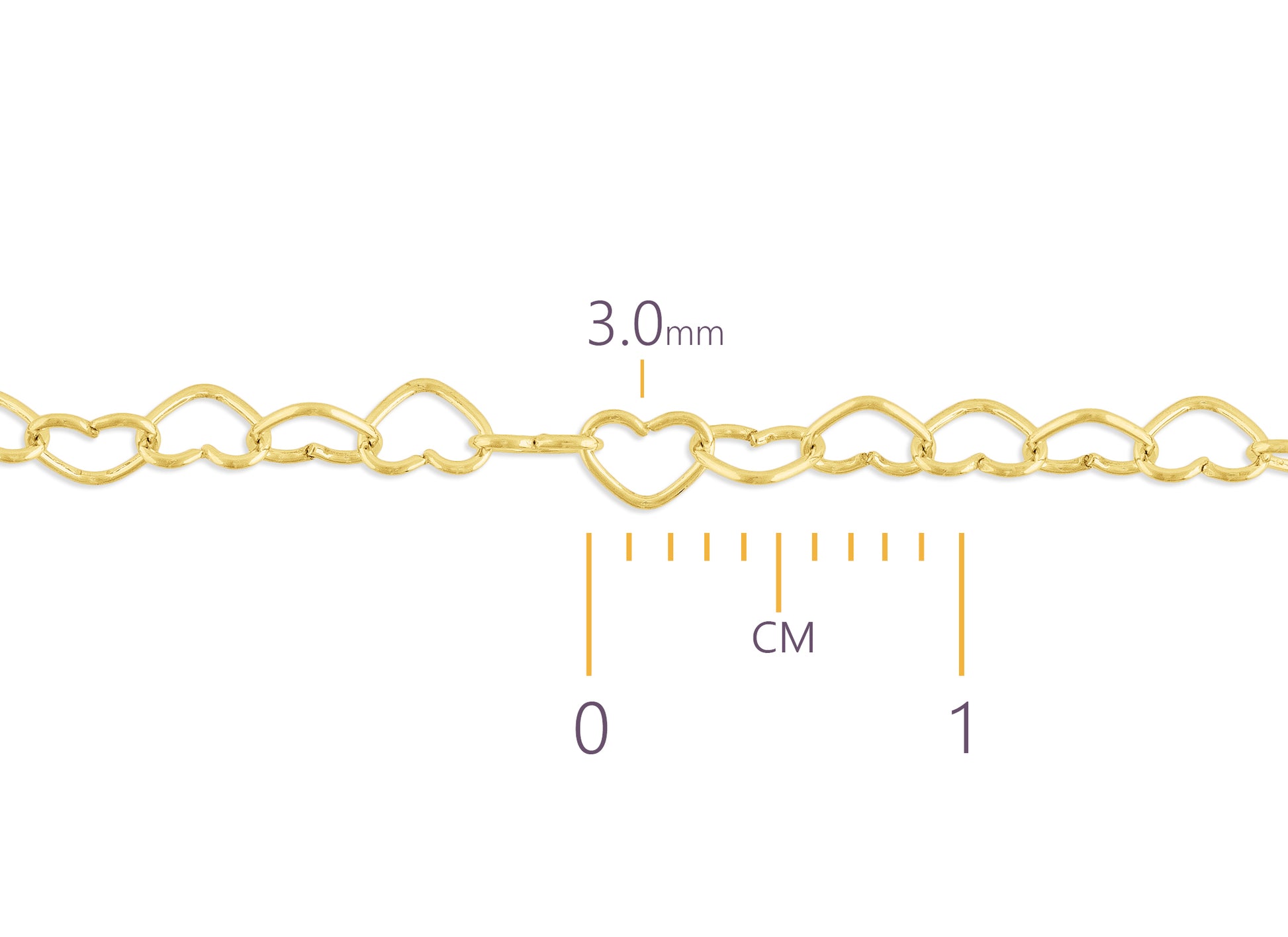 The Summer Permanent Cuff & Chain Pack Gold Filled Heart Chain - RIVA Precision