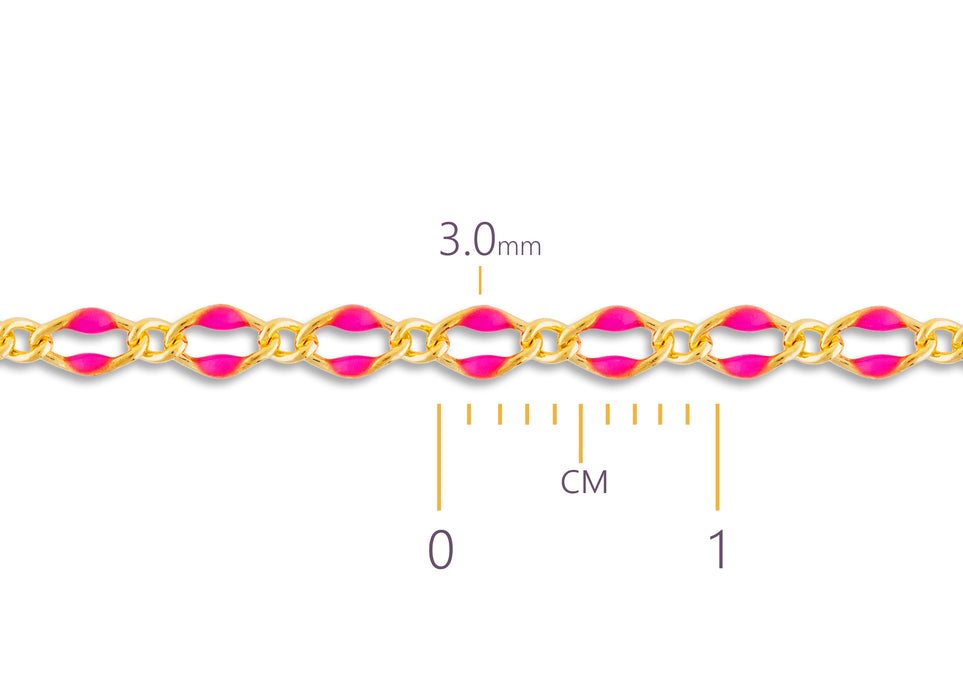 3mm Enameled Figaro Chain By the Inch