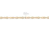 2.2mm Hammered Rolo Chain by the inch