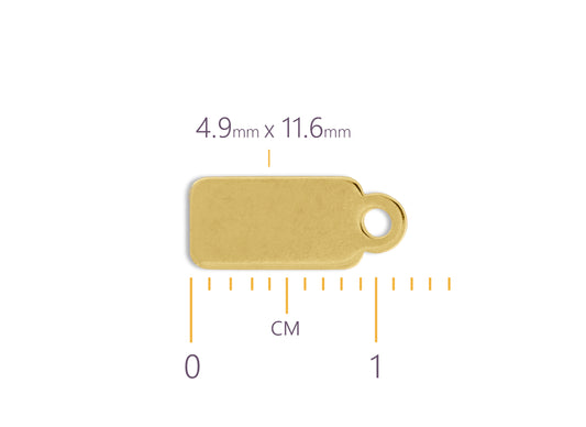 Square Chain Tag 4.90mm x 11.60mm