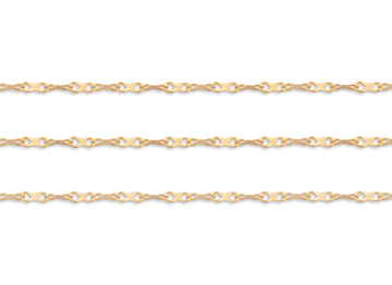 Gold Filled 1.99mm Hammered Infinity Chain by the Inch RIVA Precision 