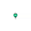 14K White Gold Heart Synthetic Birthstone Vertical Bail Connector RIVA Precision 