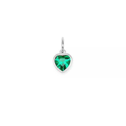 Sterling Silver Heart Synthetic Birthstone Charm RIVA Precision 