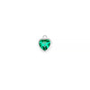 14K White Gold Heart Synthetic Birthstone Charm RIVA Precision