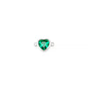 14K White Heart Synthetic Birthstone Horizontal Bail Connector RIVA Precision 