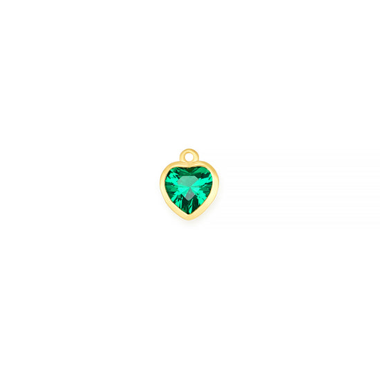 14K Yellow Gold Heart Synthetic Birthstone Charm RIVA Precision