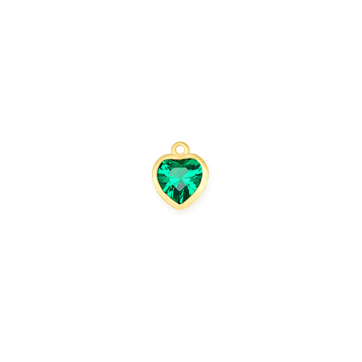 14K Yellow Gold Heart Synthetic Birthstone Charm RIVA Precision
