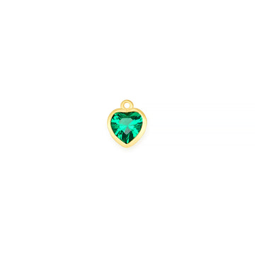 14K Yellow Gold Heart Synthetic Birthstone Charm RIVA Precision