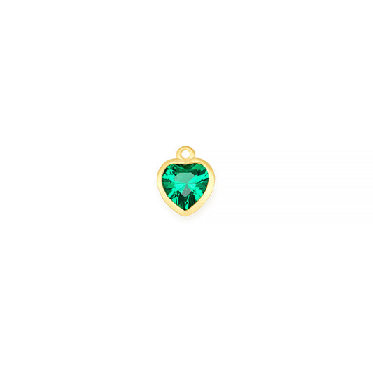 14K Yellow Gold Heart Synthetic Birthstone Charm RIVA Precision