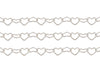 Silver chain with heart links on a white background