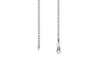 Silver chain necklace on a white background