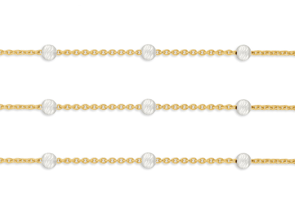 2.03mm Textured Sterling Silver Satellite, Gold-Filled Chain By the Inch