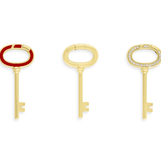 Jewelry Closure Invisible Clasp Key Shaped 14K gold diamond pave high end jewelry Wholesale manufacturer 