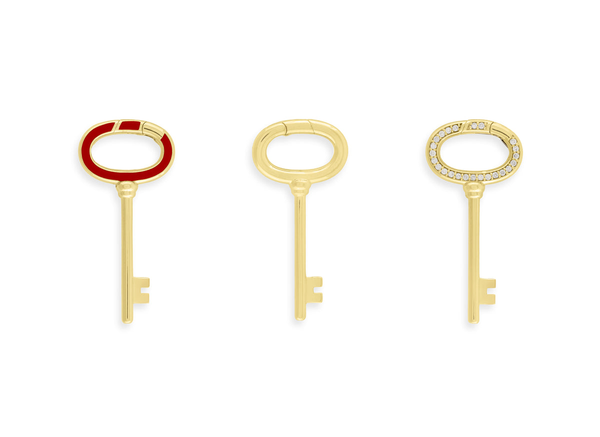 Jewelry Closure Invisible Clasp Key Shaped 14K gold diamond pave high end jewelry Wholesale manufacturer 