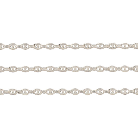 Silver chain on a white background