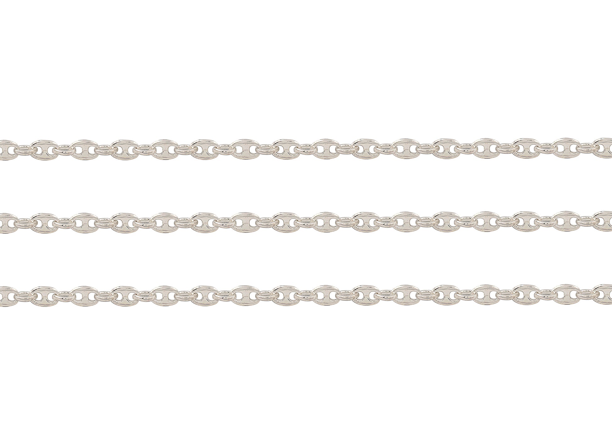 Silver chain on a white background