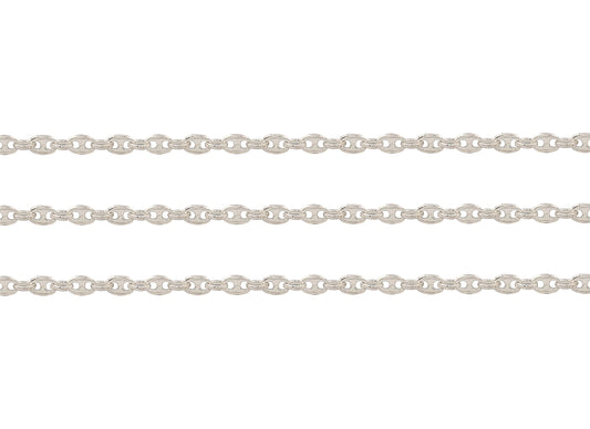 Silver chain on a white background