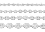 4mm, 6mm, 8mm, 11mm Mariner Chain By the Inch Sterling Silver Necklace Jewelry Riva Ethical Bulk Made in USA, Brooklyn NY