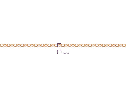 3.3mm Cable Chain in Fairmined Gold by the Inch Riva Precision 